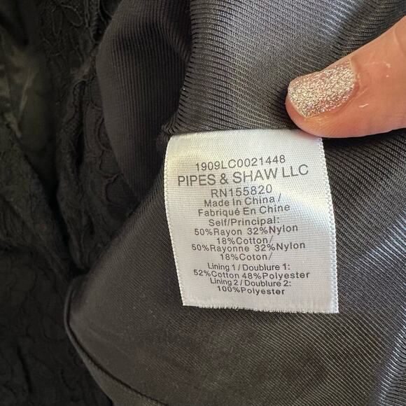 Veronica Beard Ashburn Black Lace Blazer Size 00 Longline One Button Pockets - Picture 6 of 8